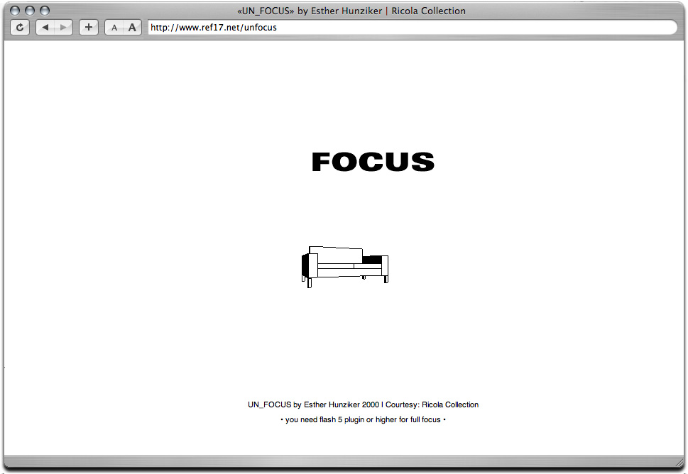 Esther Hunziker «Un_Focus», Website, 2000